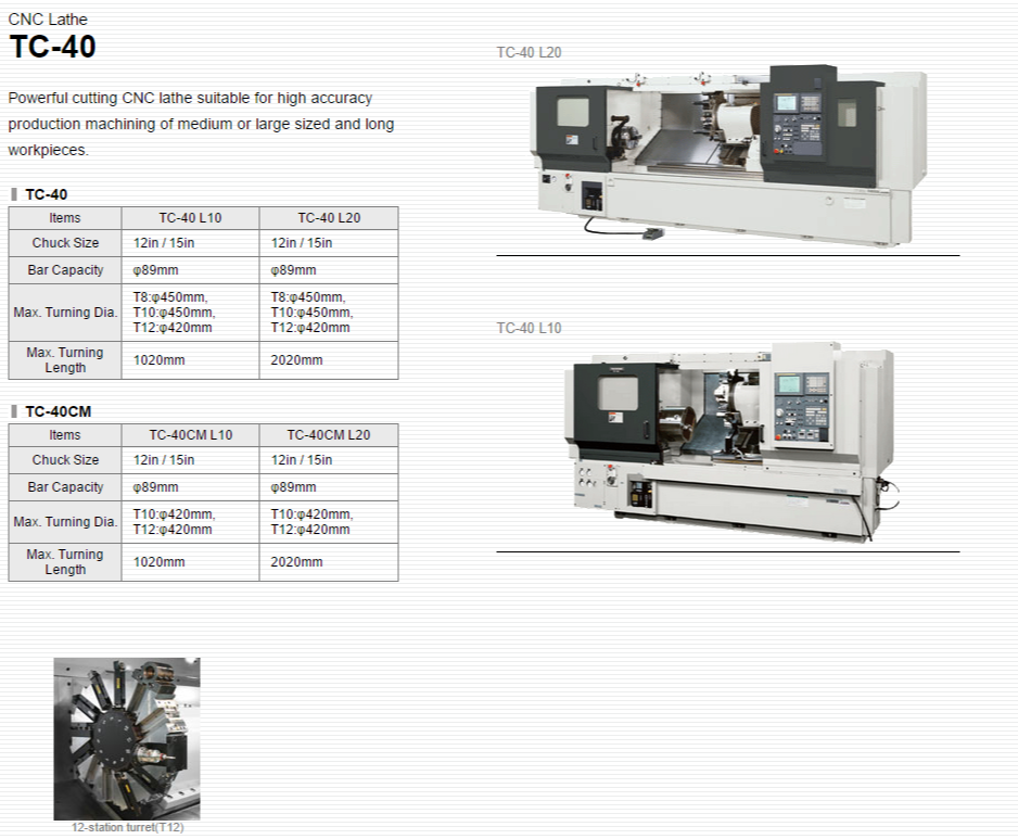 TAKISAWA MACHINE TOOL CO.,LTD.   Products   CNC Lathe   TC-40