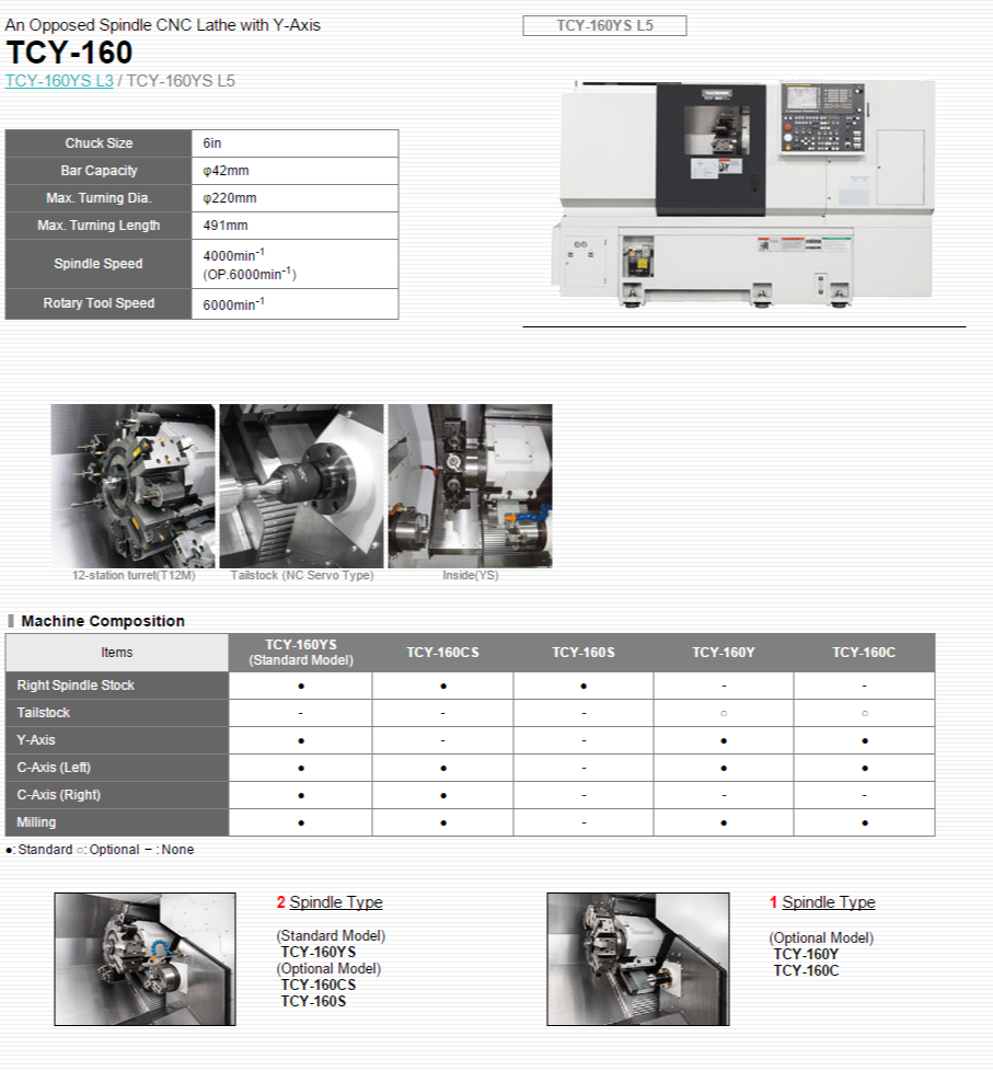 TAKISAWA MACHINE TOOL CO.,LTD.   Products   CNC Lathe   TCY-160 L5