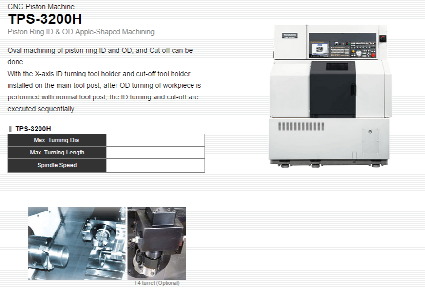 TAKISAWA MACHINE TOOL CO.,LTD.   Products   CNC Piston Machine   TPS-3200H