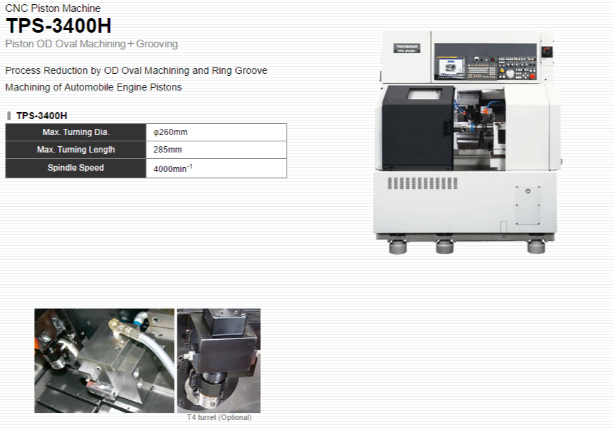 TAKISAWA MACHINE TOOL CO.,LTD.   Products   CNC Piston Machine   TPS-3400H