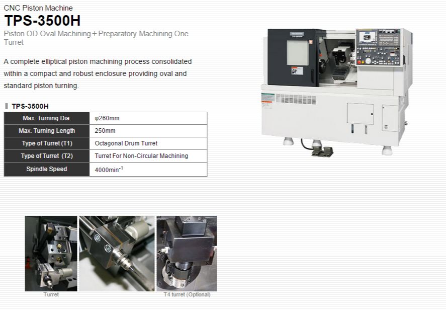 TAKISAWA MACHINE TOOL CO.,LTD.   Products   CNC Piston Machine   TPS-3500H