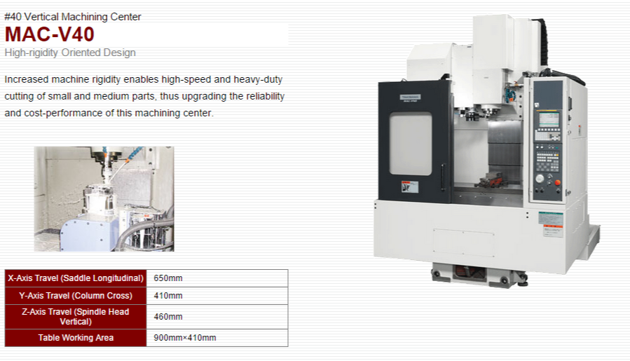 TAKISAWA MACHINE TOOL CO.,LTD.   Products   Machining Center   MAC-V40