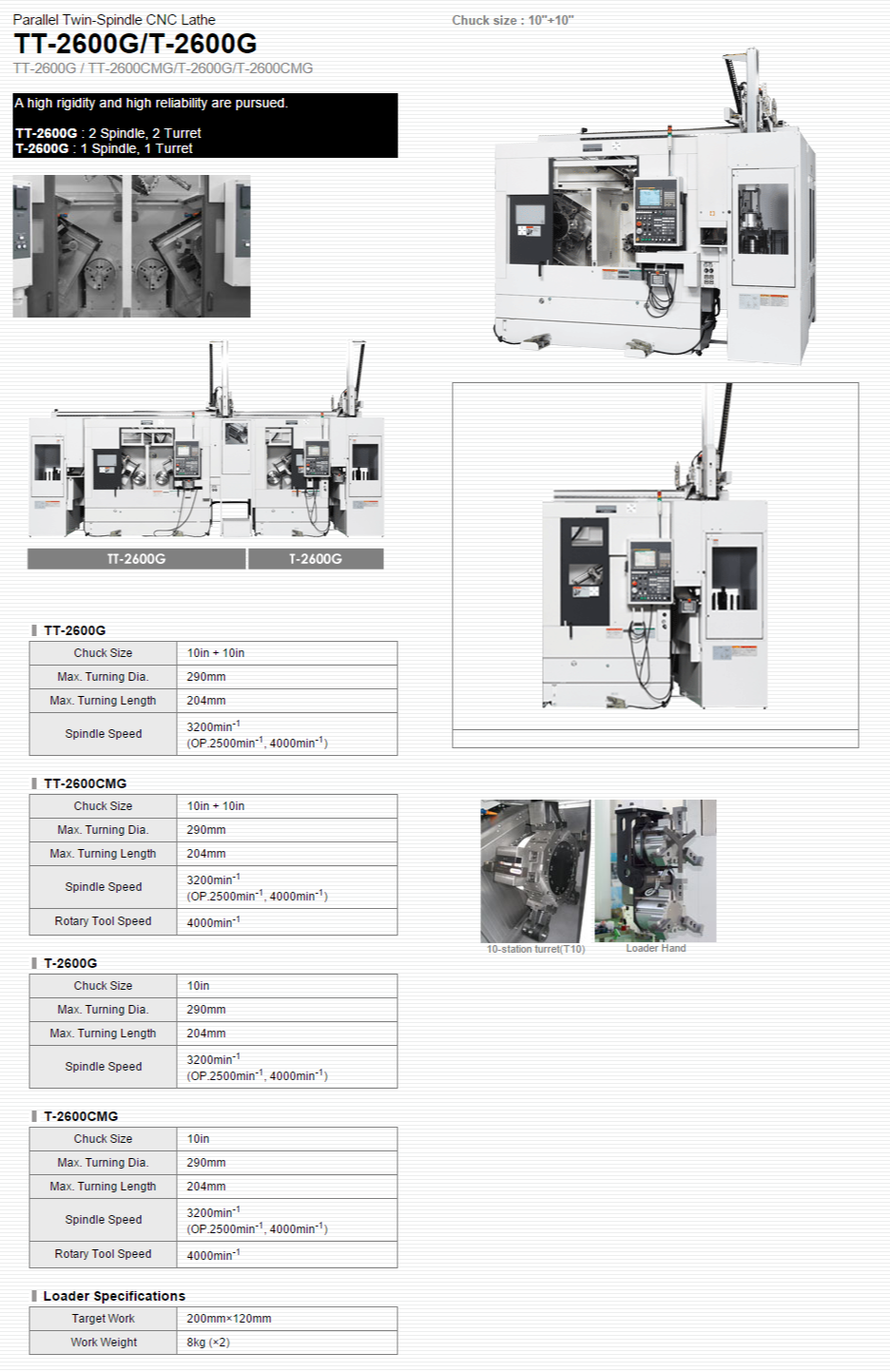 TAKISAWA MACHINE TOOL CO.,LTD.   Products   Parallel Twin-Spindle CNC Lathe   TT-2500G