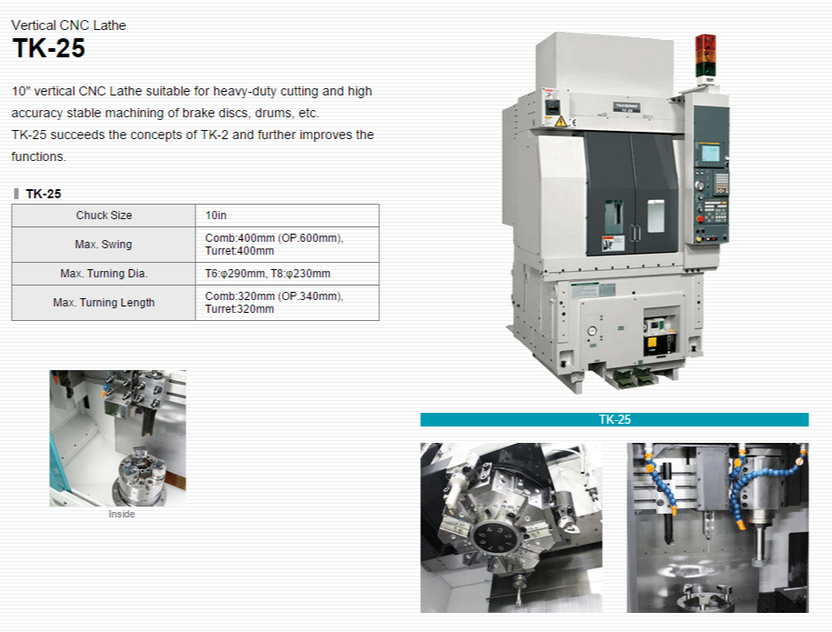 TAKISAWA MACHINE TOOL CO.,LTD.   Products   Vertical CNC Lathe   TK-25 (1)